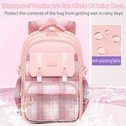 KIVDIT School Backpack for Girls,Fashion Large Capacity Bookbag for Kids Teens,Waterproof Girls School Bag,Pink