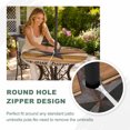thumbnail image 4 of Round Outdoor Tablecloth with Umbrella Hole and Zipper, Texas Star Vintage Tablecloth with Elastic Waterproof, Berry Yellow Brown Wooden Patio Table Covers for 31" - 35" Picnic Pool Tables, 4 of 9