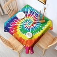 thumbnail image 2 of Colorful Tie Dye Pattern Square Tablecloth,Waterproof Square Table Cover,Wipeable Spillproof Washable Table Cover for Home Kitchen Party Decor 60"x60"(152x152cm), 2 of 6