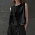 thumbnail image 2 of Women's Double Layer Sleeveless Cotton Linen Top Casual Layering, 2 of 5