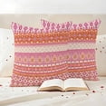 thumbnail image 3 of Pink Orange Boho Outdoor Waterproof Pillow Covers, Vintage Ethnic Tribe Abstract Art Decorative Square Throw Pillowcase Sofa Cushion Sham for Patio/Couch/Chair, 18"x18" 2 Pack, 3 of 8