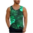 thumbnail image 2 of Camiseta sin mangas de cuello redondo para hombre, informal, a la moda, con estampado, cuello redondo, sin mangas, deportiva, blusa para hombre, 2 of 6
