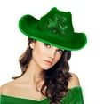 thumbnail image 2 of Prolriy Cowboy Hats for Women Irish for Women Irish 4 St. Day Hat Wide Brim Hats Green Hat St Patricks Day Hat Green, 2 of 5