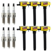 6 Pack UF648 Ignition Coil & Platinum Spark Plug Compatible with Chrysler Dodge Jeep Ram ProMaster 3.6L