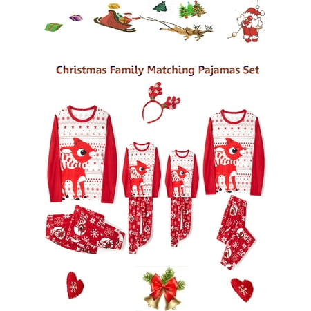 

Licupiee Christmas Family Pjs Matching Set Parent-Kid Jammies Suit for Adults Kids Xmas Holiday Party Sleepwear Outfits