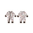 thumbnail image 2 of Michellecmm Baby Jumpsuit, Long Sleeve Crew Neck Ghost Print Zipped Newborn Romper Halloween Baby Clothes for Girls Boys, 2 of 9