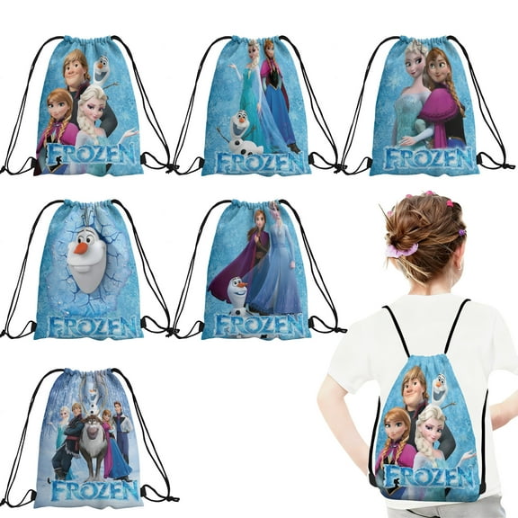12 Pcs Cartoon Candy Drawstring Bag Drawstring Goodie Favor Bags for Boys and Girls Elsa Birthday Party Decorations 27x34cm﻿