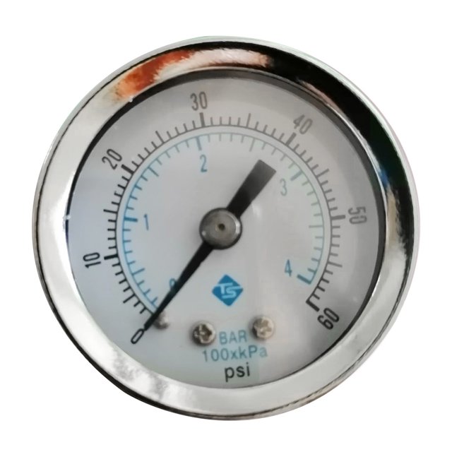 Kuymtek Compresor aire NPT 1/8" / Manómetro hidráulico 0-60 PSI Montaje trasero 1.5"