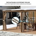 thumbnail image 6 of Mondawe 12x16 ft Wall Mounted Hardtop Gazebo,Lean to Gazebo with Curtain and Netting,Aluminum Sunroom for Garden, Lawn, Backyard Deck, 6 of 9