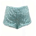 thumbnail image 3 of Daznico Bodycon Shorts High Glitter Sequins Stretchy Lifting Party Clubwear Summer Mini Short Pants,Mardi Gras Clothing,L, 3 of 3