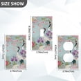 thumbnail image 7 of Yayeee Duplex Wall Plate 1-Gang 4.5"x2.7" Home Receptacle Light Switch Decorative Outlet Cover, Green Floral Cranes Pattern, 7 of 7