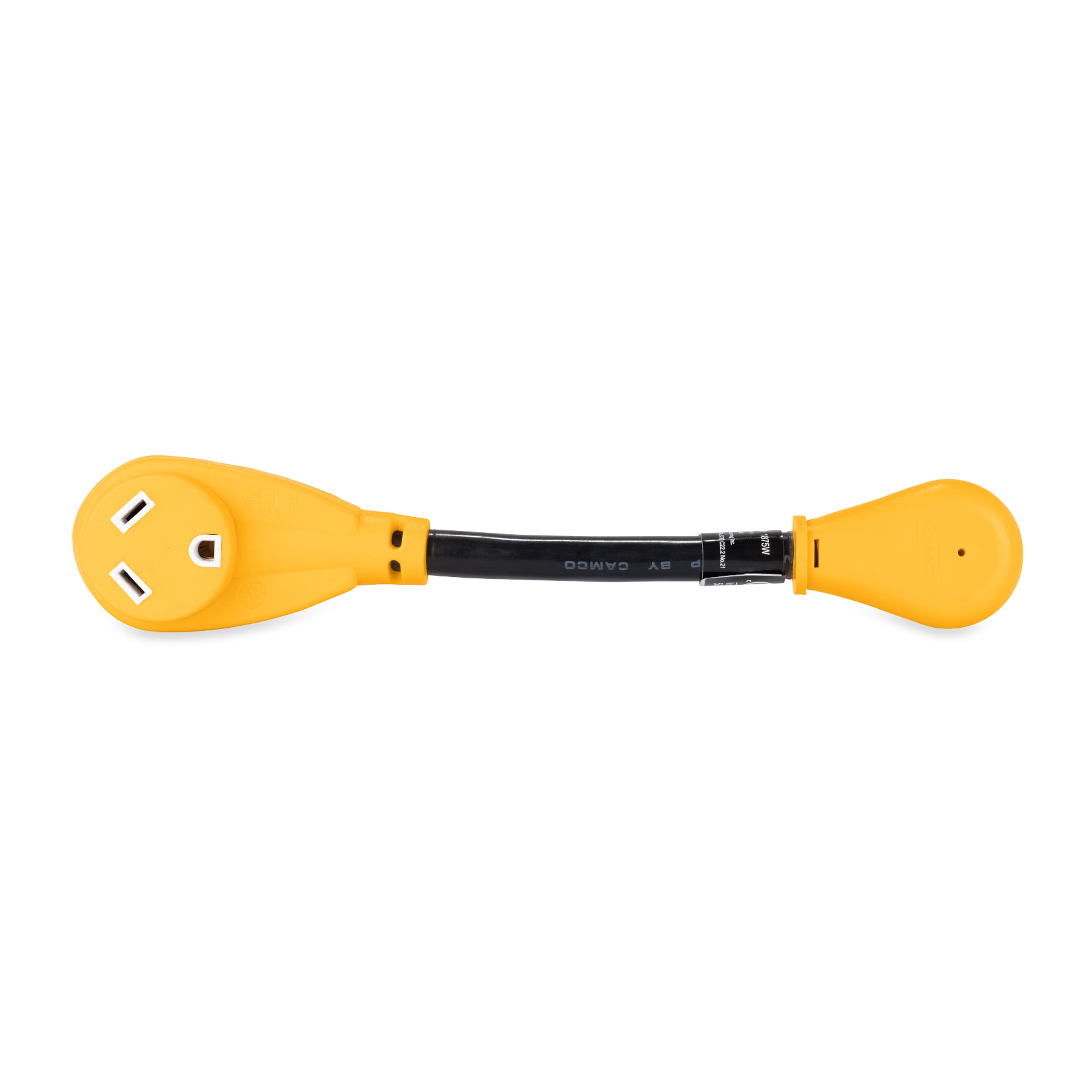 Camco Power Grip Dogbone 12" 15-Amp Male to 30Amp Female RV Power Adapter