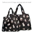 thumbnail image 3 of Wrapables Large & Small Foldable Tote Nylon Reusable Grocery Bags, Set of 2, Cute Kitty, 3 of 5