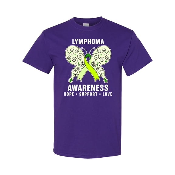 Inktastic Lymphoma Awareness Hope Support and Love T-Shirt