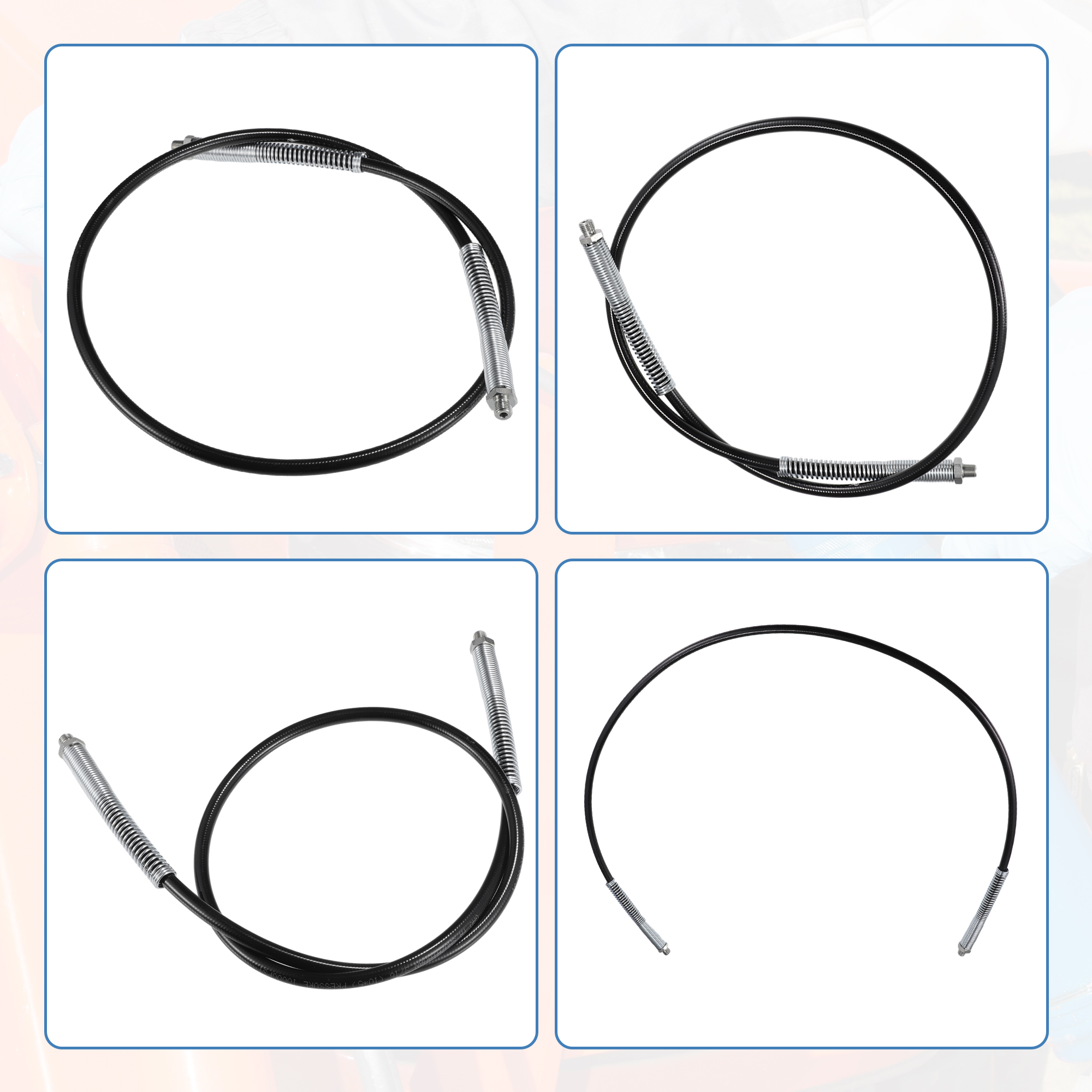 Unique Bargains Universal 10000psi 48" Car Grease Gun Flex Hose Extension Non-Slip Black