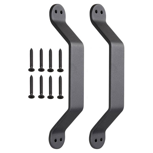 2 unids 9 pulgadas de manija de granero negro hierro fundido de la puerta de la puerta de la puerta del cobertizo de la puerta del tirón for la puerta de madera deslizante
