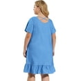 thumbnail image 5 of Unique Bargains Women's Plus Size Elegant Short Sleeve Ruffle Hem Denim Dress, 5 of 7