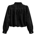 thumbnail image 5 of Kezqiaxn Jean Jacket Women Trendy Long Sleeve Button Down Cropped Jacket Casual Winter Coats Fashion Clothing, 5 of 6