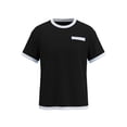 thumbnail image 5 of Ringer Tee Men with Pocket Summer Fashion Casual Waffle Weave Crew Neck Short Sleeve Mens T-Shirts Dress Shirts, 5 of 6