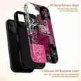 thumbnail image 4 of Y2K Punk Patchwork Phone Case, Pink Leopard and Skull Cross Design iPhone Cover, Edgy Glam Protective Case for iPhone 16 15 14 13 12 11 Pro Plus Max Mini, 4 of 6