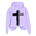 thumbnail image 2 of Christian Hoodies for Women 2025 Fall Winter Long Sleeve Cross Graphic Hooded Sweatshirt Pullover Tops, 2 of 4