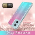 thumbnail image 4 of Rosebono Compatible With Samsung Galaxy A26 Case, Hybrid Glitter Sparkle Transparent Colorful Gradient TPU Skin Cover Protection Case (Pink/Teal), 4 of 4
