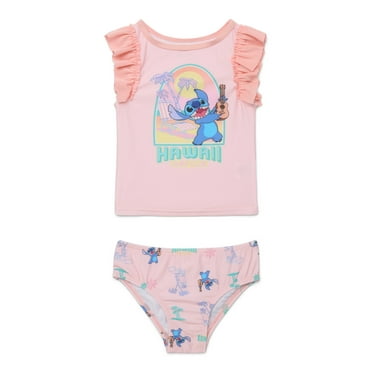 Disney Stitch Toddler Girls Tankini Swimsuit Set with UPF 50+, 2-Piece, Sizes 2T-4T