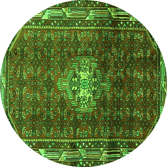 Ahgly Company Indoor Round Persian Green Traditional Area Rugs, 6' Round