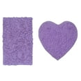 thumbnail image 4 of Home Weavers Bell Flower Collection 100% Cotton Non-Slip Bathroom Rug Set Machine Washable Heart Shape Bath Rug-25"x25", Bath Rug- 21"x34", Purple Color 2 Piece Bath rug set, 4 of 9