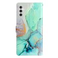 thumbnail image 5 of Nalacover Wallet Case for Samsung Galaxy A13 5G with Painting Pattern PU Leather Magnetic Kickstand Flip Folio Cover, Card Slots Holder Soft Silicone Shockproof Protective Case, Green Marble, 5 of 7