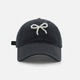 thumbnail image 2 of Fgnfyis Winter Hats for Women Pearl Bow Baseball Cap for Women Korean Soft Top Fashionable Casual Hat Black, 2 of 7