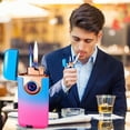 thumbnail image 5 of Blasgw Cool Lighters, Fire Gas Lighter Blue Flame Inflatable Windproof Double Torch Lighter Accessories Men's Gift Pink, 5 of 5