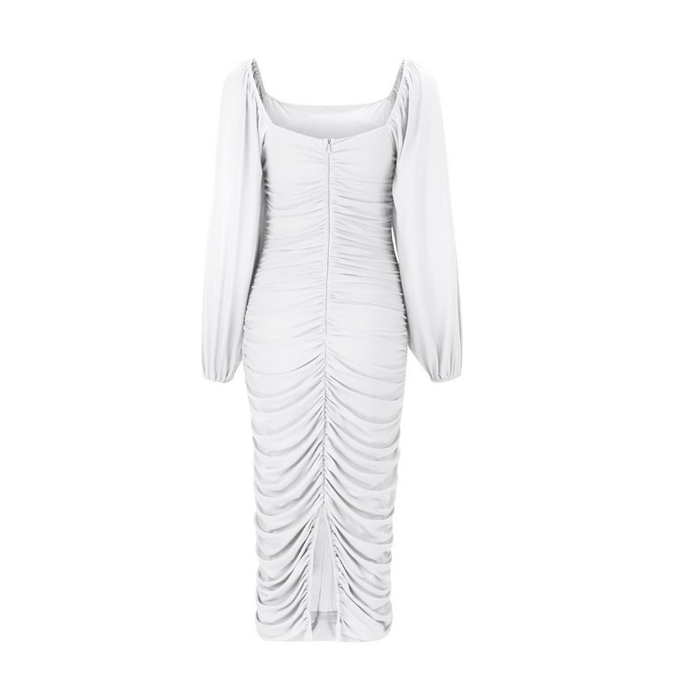 balloon sleeve ruched bodycon dress Worldbox Female Strapless Bodycon Dress Outfit Doll Clothes Accessory main image 0