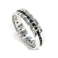 thumbnail image 2 of Mens 1 1/4ct Channel Set Black Diamond Eternity Ring Wedding Band 10K White Gold, 2 of 4