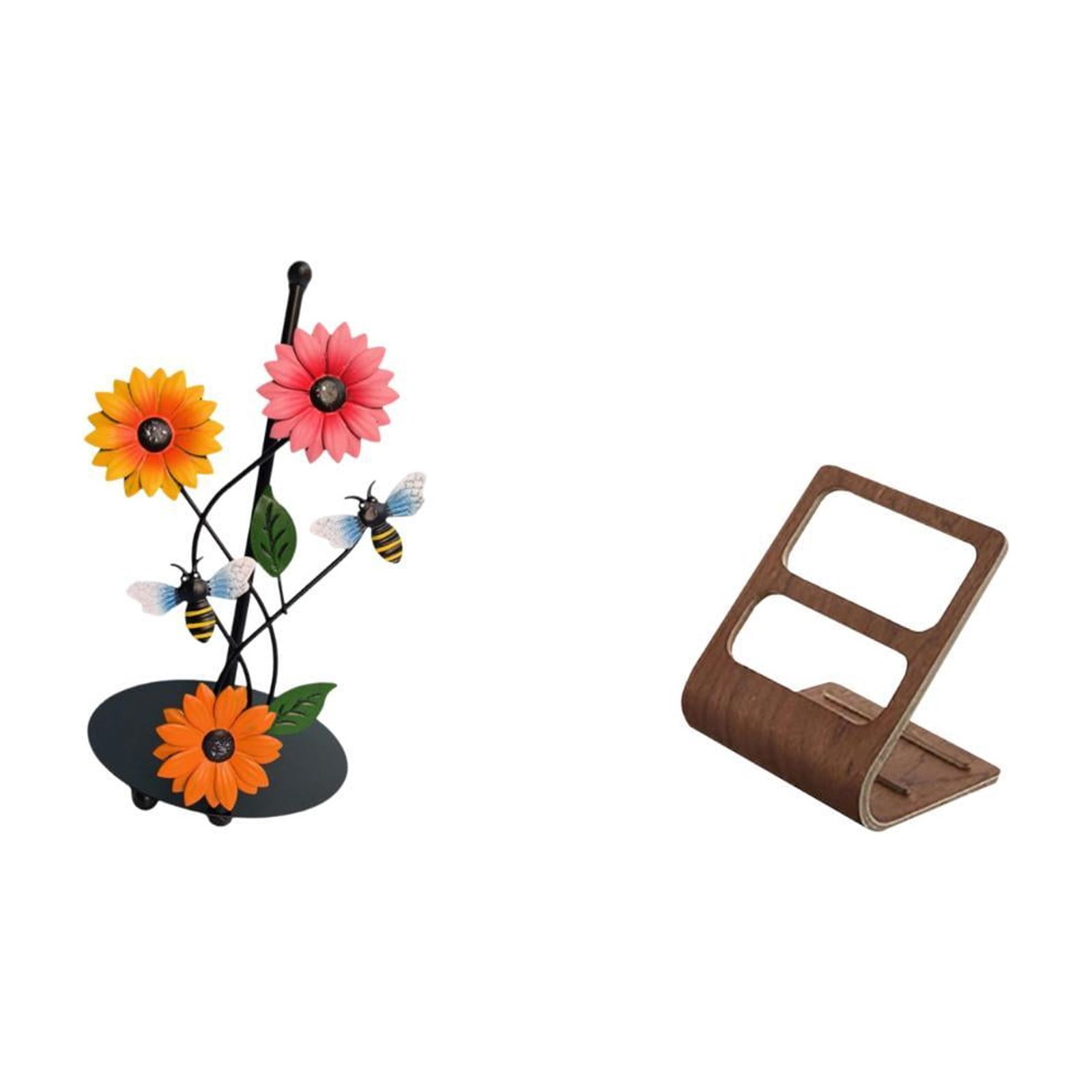 Fiocias Paper Holder Stand Toilet Paper Holder Paper Towel Holder Countertop Remote Control Holder Wooden Iron Lightweight Case Suitable for Home Office Bedro