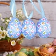 thumbnail image 2 of Twfbrm 3 Pcs Easter Eggs Ornaments, Easter Decorations 2 inch Floral Plastic Easter Hanging Egg with Ropes, Easter Basket Stuffers Handmade Farmhouse Decorative Eggs Baubles for Tree Party Home, 2 of 6