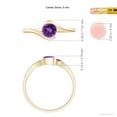 thumbnail image 4 of ANGARA Natural Semi Bezel-Set Solitaire Round Amethyst Bypass Ring in 14K Yellow Gold for Women (Size-5mm) | February Birthstone, Birthday, Anniversary, Jewelry Gift for Women | Natural Amethyst Ring, 4 of 8