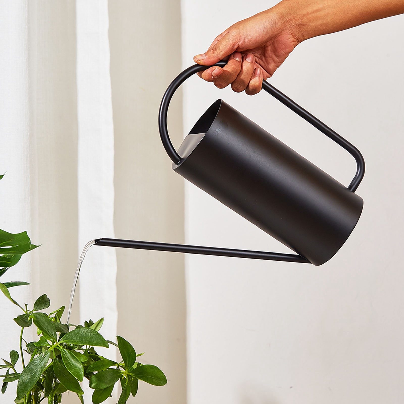 Stylish Indoor Plant Watering Can 51oz Stainless Steel Long Curved Spout Watering Pots for Indoor and Outdoor Garden Use
