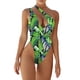 thumbnail image 1 of Traje de baño de una pieza para mujer, un solo hombro, cuello profundo, hermosos patrones, traje de baño de cintura alta, tipo 5 L, 1 of 6