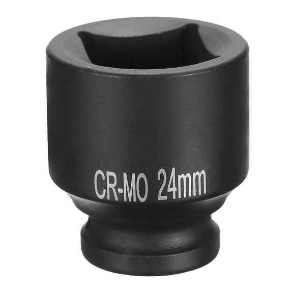 4 Point Square Socket 1/2" Drive 24mm Metric CR-MO Square Impact Wheel Socket
