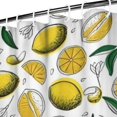 thumbnail image 3 of Yellow Lemon Fruit Slices White Pattern Shower Curtain 72"x84" ,Bathroom Decorative Shower Curtains Set with 12 Hooks,Modern Waterproof Washable Shower Curtain, 3 of 6