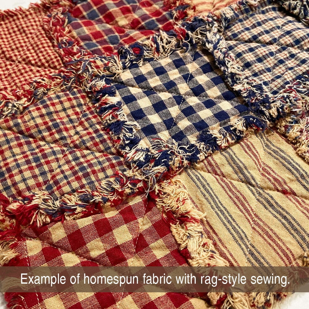 JCS American Heritage Red & Blue Ragged Homespun Cotton Quilt Kit (200+ Six inch Squares)