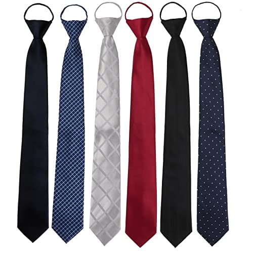See Pic Mens Ties, Mens Zipper Ties Neckties For Men, Silky Zip Up Ties, Men's Pretied Ties Set (Mixed Color 6pcs) Other 6pcs20X2.8