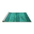 thumbnail image 2 of Ahgly Company Machine Washable Indoor Square Abstract Turquoise Blue Contemporary Area Rugs, 6' Square, 2 of 4