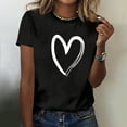 thumbnail image 7 of Atogsazn Women's Summer Hearts Tshirt Crewneck Short Sleeve Basic Tops Loose Fit Pullover Shirt Outfit Clothing 03-Black M Fashion, 7 of 7