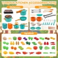 thumbnail image 6 of LINXUXIE 94PCS Kitchen Playset Accessories for Kids, Pretend Cooking with Food Fruit Veges & Cookware, Baby Birthday Gift for 1-3 3-5 5-8 Year Old, 6 of 8