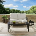 thumbnail image 6 of Afuera Living 2-Piece Metal/Fabric Sofa Set in Oatmeal/Oil Rubbed Bronze, 6 of 11