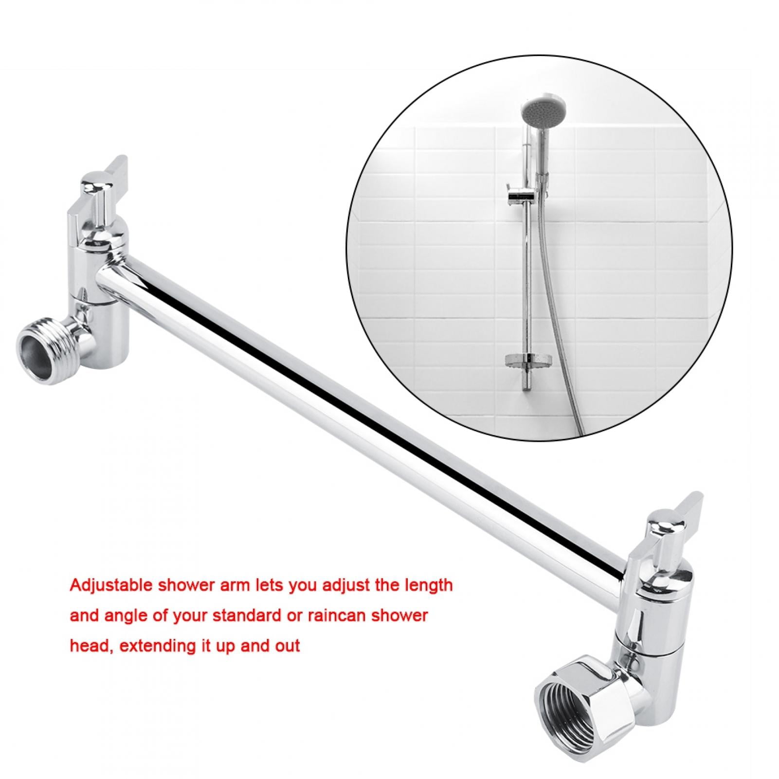 Mgaxyff Adjustable Arch Design Shower Extension Arm Wall Mount for Bathroom Showering Head , Shower Arm Extension