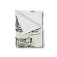 thumbnail image 2 of Sketchy Soft Flannel Fleece Throw Blanket, Travel the World Themed Historical Italian Landmarks Venice Rome Florence Pisa, Cozy Plush for Indoor and Outdoor Use, 60" x 80", Black White, by Ambesonne, 2 of 6
