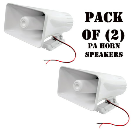 Pair of Pyle PHSP5 8-Inch 65 Watts 8-Ohm Indoor and Outdoor PA Horn Speaker White - Free